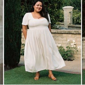 Plus Size Cottagecore Linen Dress